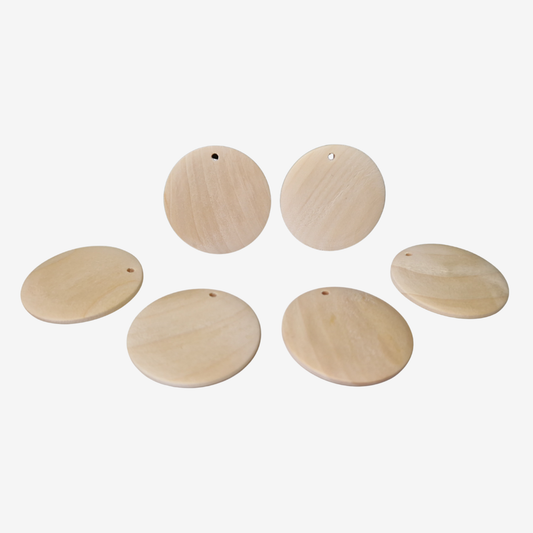 Round Wood Blanks 4cm (Pack of 6)