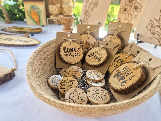 Pyrography art stall Clumber Park Nottinghamshire