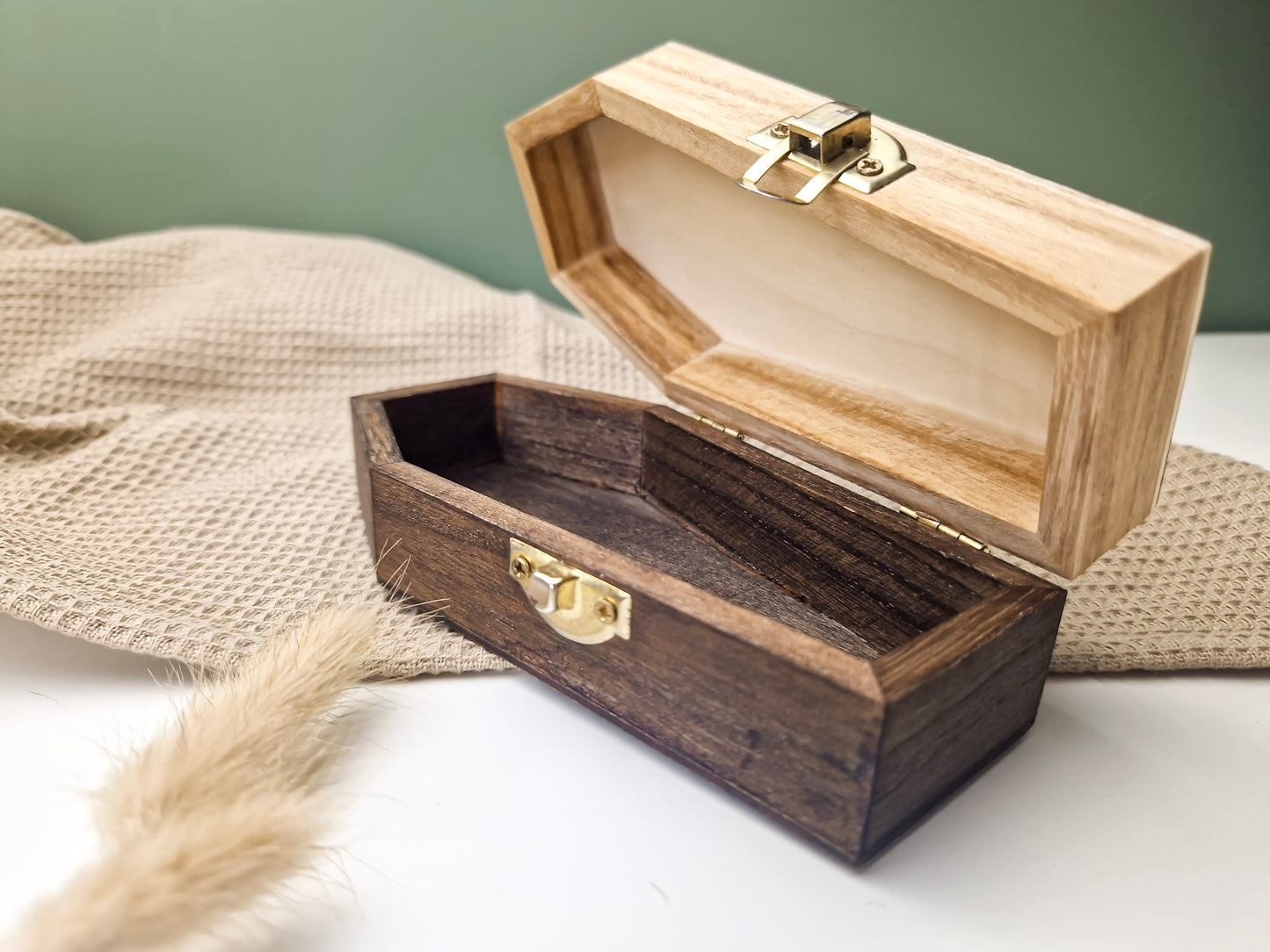 Skeleton and Rose Coffin Box